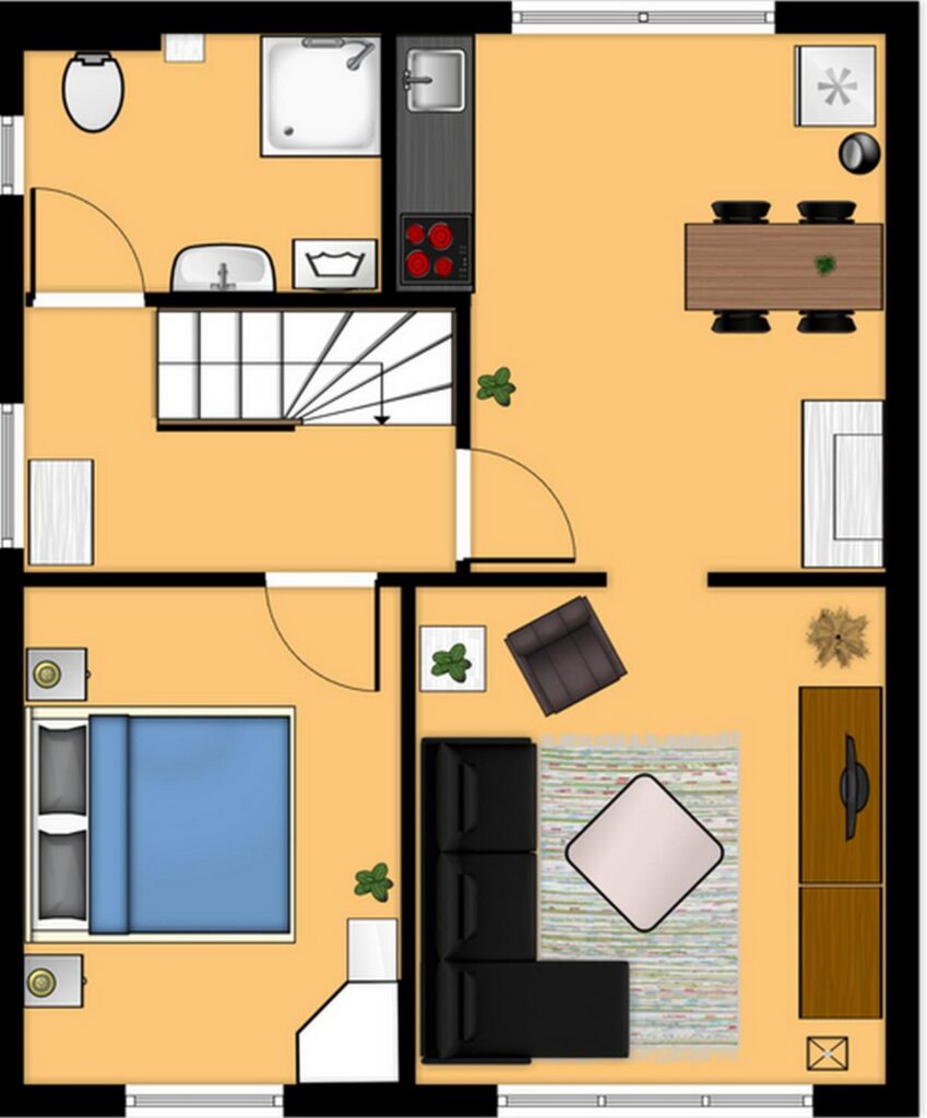 Grundriss der Ferienwohnung